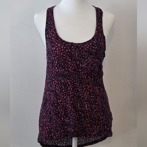 Dynamite Navy Tank Top with Pink Abstract Print